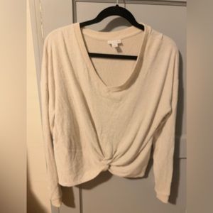 Beige twist front detail sweater